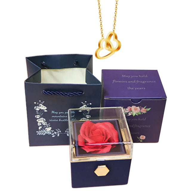 Eternal Rose & Heart Necklace Gift - Naved Products
