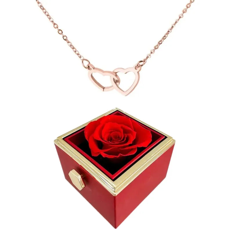 Eternal Rose & Heart Necklace Gift - Naved Products