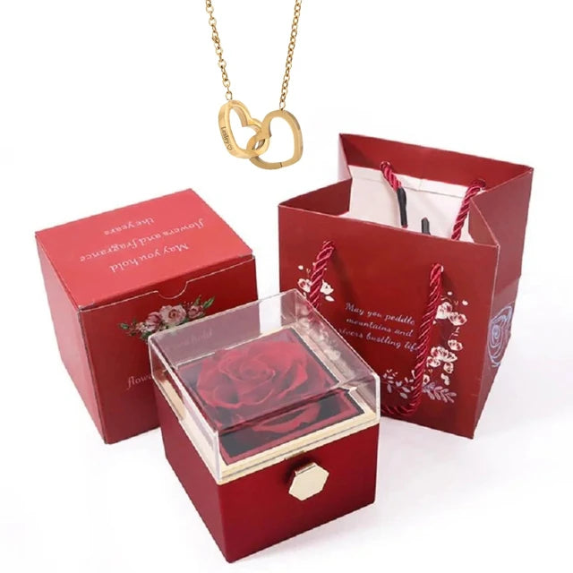 Eternal Rose & Heart Necklace Gift - Naved Products