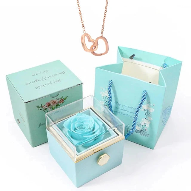 Eternal Rose & Heart Necklace Gift - Naved Products