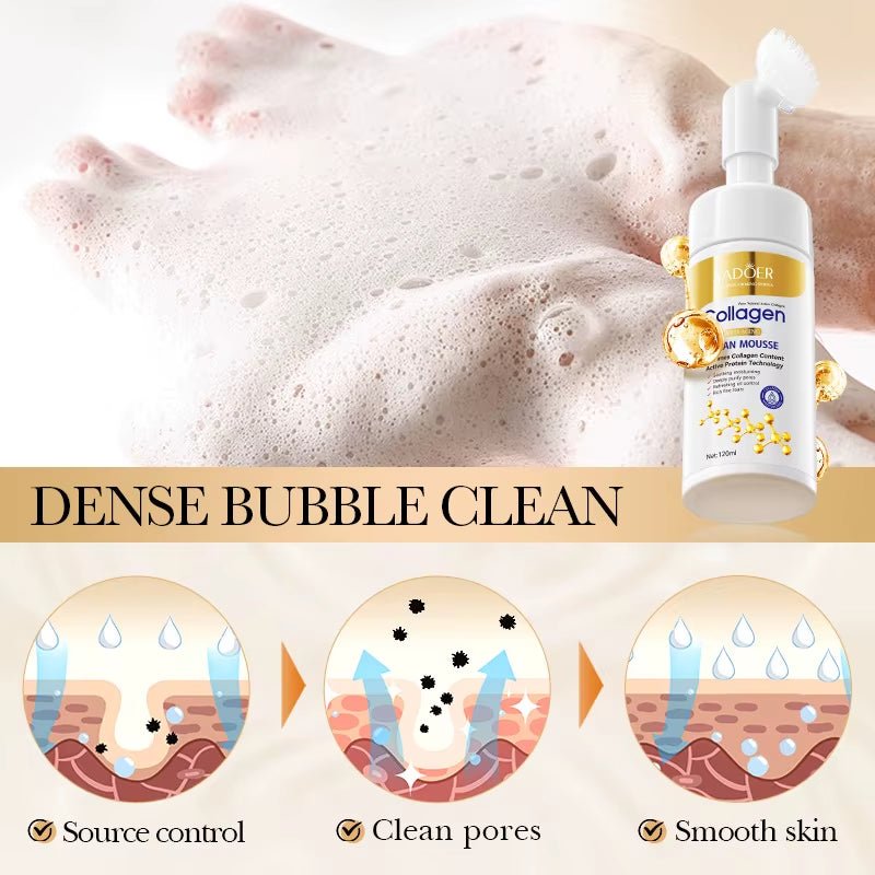 **"✨ Deep Cleanse & Firm With SADOER Collagen Facial Cleanser for Hydrated, Youthful - Looking, Radiant Skin! ✨"** - Naved ProductsSADOER Collagen Facial Cleanser Mousse Deep Cleansing Skincare Moisturizing Firming Face Wash Foam Cleanser Skin Care Products