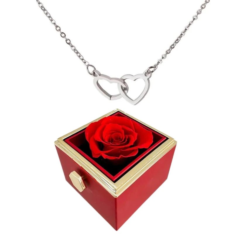 Eternal Rose & Heart Necklace Gift - Naved Products