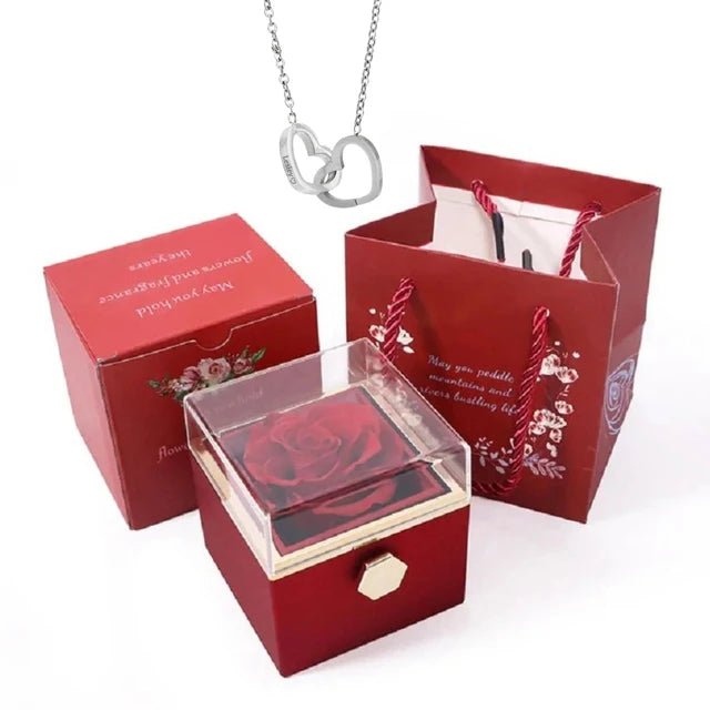 Eternal Rose & Heart Necklace Gift - Naved Products