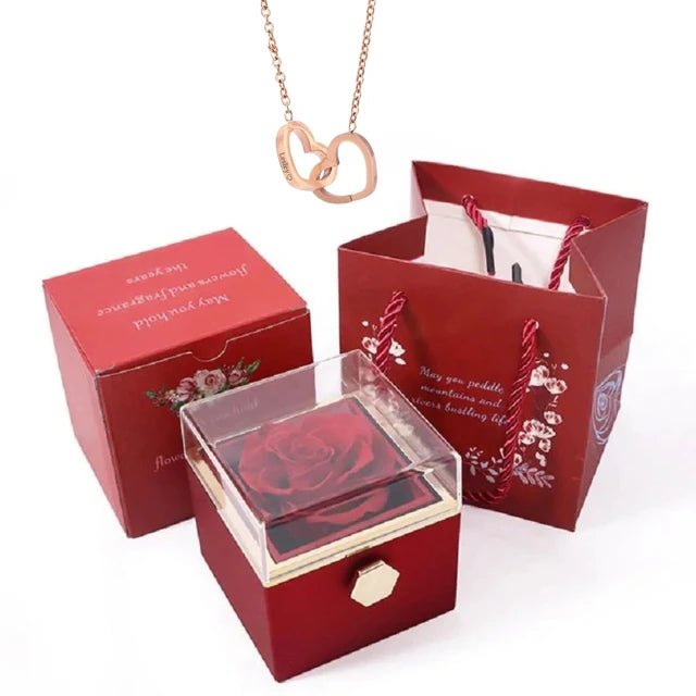 Eternal Rose & Heart Necklace Gift - Naved ProductsEternal Rose & Heart Necklace Gift