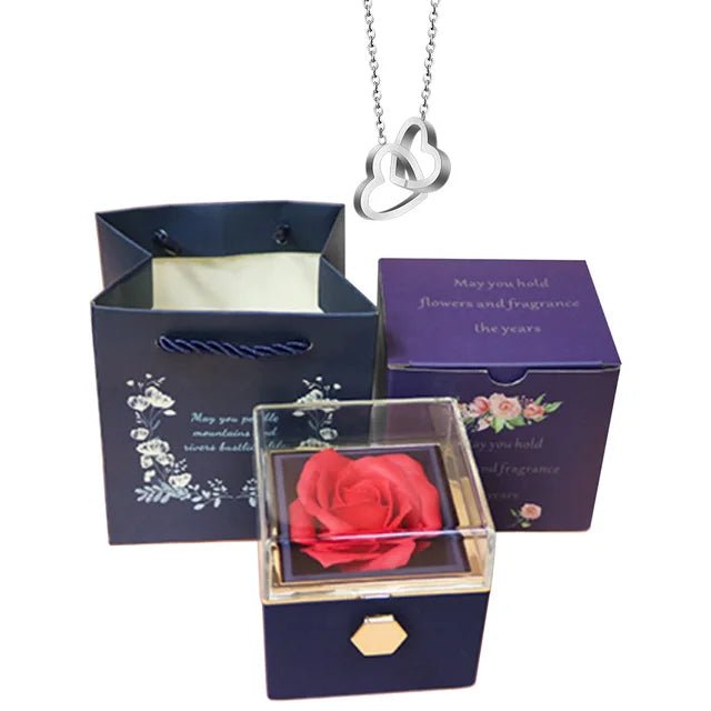 Eternal Rose & Heart Necklace Gift - Naved ProductsEternal Rose & Heart Necklace Gift
