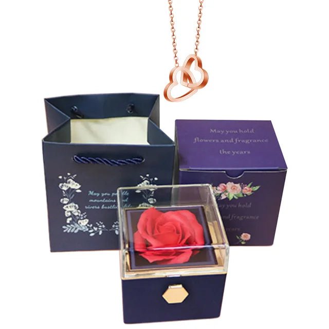 Eternal Rose & Heart Necklace Gift - Naved ProductsEternal Rose & Heart Necklace Gift