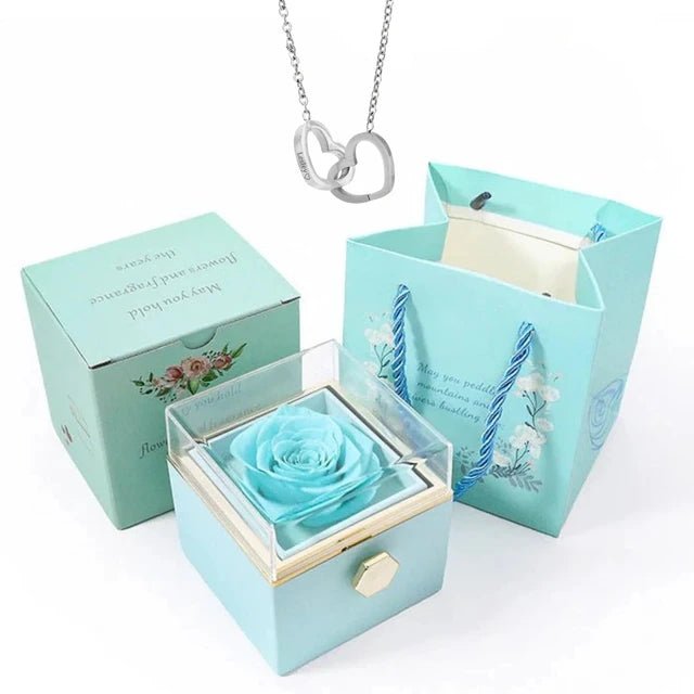 Eternal Rose & Heart Necklace Gift - Naved Products