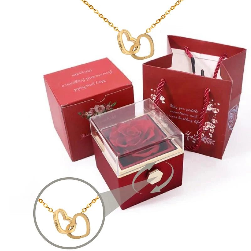 Eternal Rose & Heart Necklace Gift - Naved Products