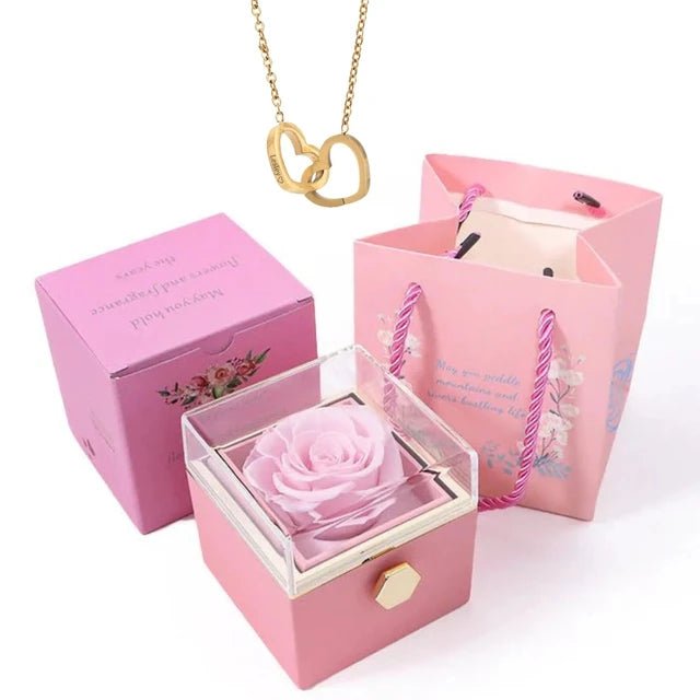 Eternal Rose & Heart Necklace Gift - Naved ProductsEternal Rose & Heart Necklace Gift