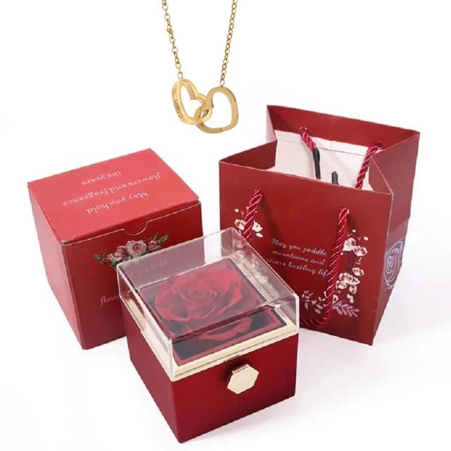 Eternal Rose & Heart Necklace Gift - Naved Products