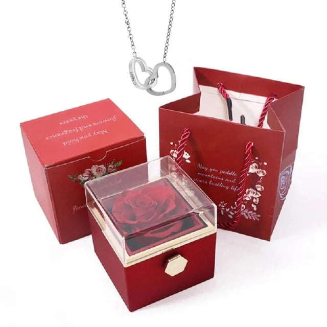 Eternal Rose & Heart Necklace Gift - Naved ProductsEternal Rose & Heart Necklace Gift