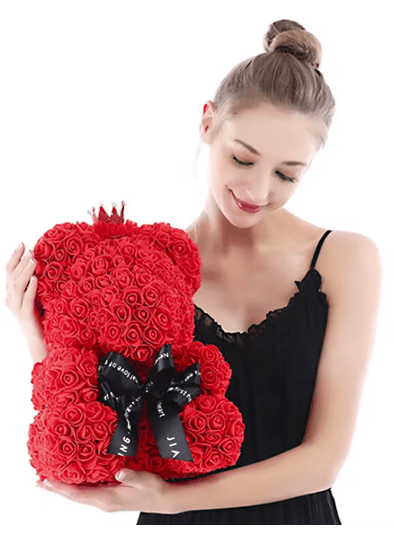 15" Rose Teddy Bear Valentine's Gift For Your Special Someone! - Naved Products