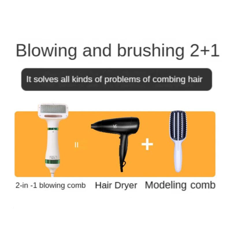 2 - In - 1 Pet Dog Dryer Quiet Dog Hair Dryers and Comb Brush Grooming Kitten Cat Hair Comb Puppy Fur Blower Low Noise Temprature - Naved Products2 - In - 1 Pet Dog Dryer Quiet Dog Hair Dryers and Comb Brush Grooming Kitten Cat Hair Comb Puppy Fur Blower Low Noise Temprature