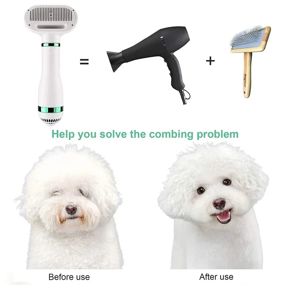 2 - In - 1 Pet Dog Dryer Quiet Dog Hair Dryers and Comb Brush Grooming Kitten Cat Hair Comb Puppy Fur Blower Low Noise Temprature - Naved Products2 - In - 1 Pet Dog Dryer Quiet Dog Hair Dryers and Comb Brush Grooming Kitten Cat Hair Comb Puppy Fur Blower Low Noise Temprature