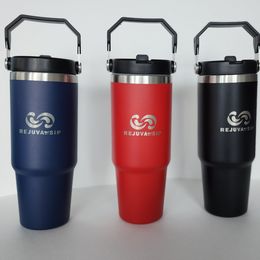 30 oz Stainless Steel Tumbler – Double-Walled Insulated, Hot & Cold with Leakproof Lid, Straw, and Flip-Top Handle - Naved Products