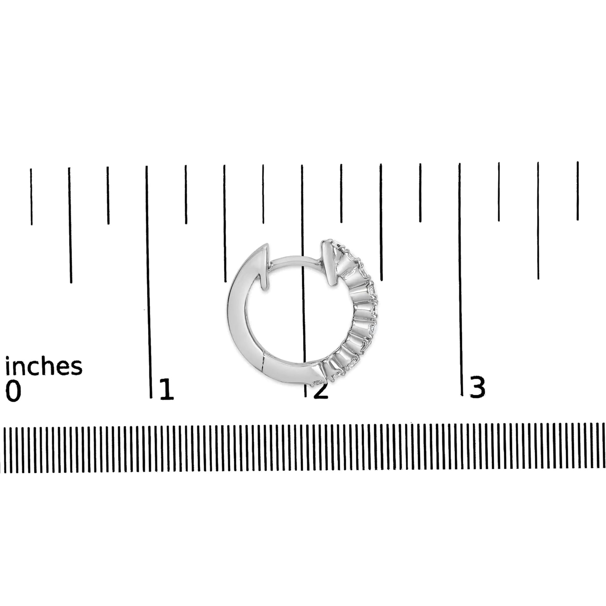 .925 Sterling Silver 1/6 Cttw Diamond Petite Hoop Earrings - Naved Products
