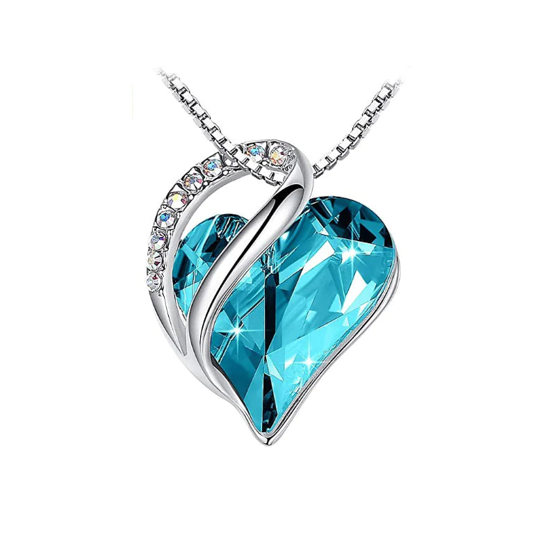 Crystal Heart Heart-Shaped Pendant Necklace - Naved Products
