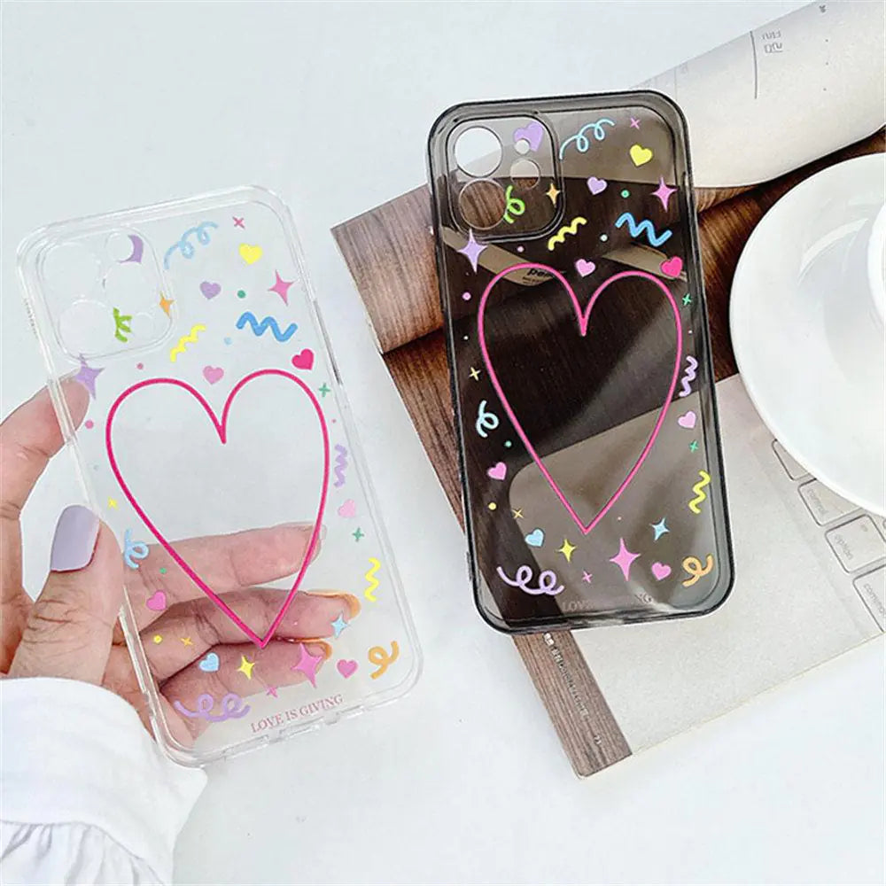 Heart Design Clear Love Festive IPhone Case - Naved Products