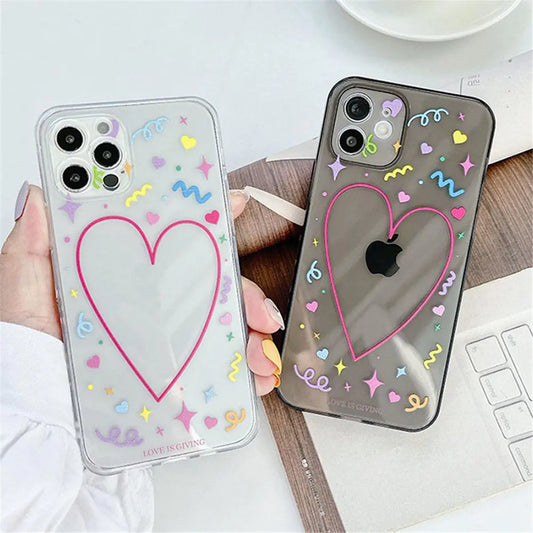 Heart Design Clear Love Festive IPhone Case - Naved Products