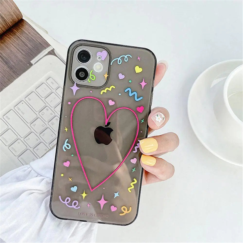 Heart Design Clear Love Festive IPhone Case - Naved Products