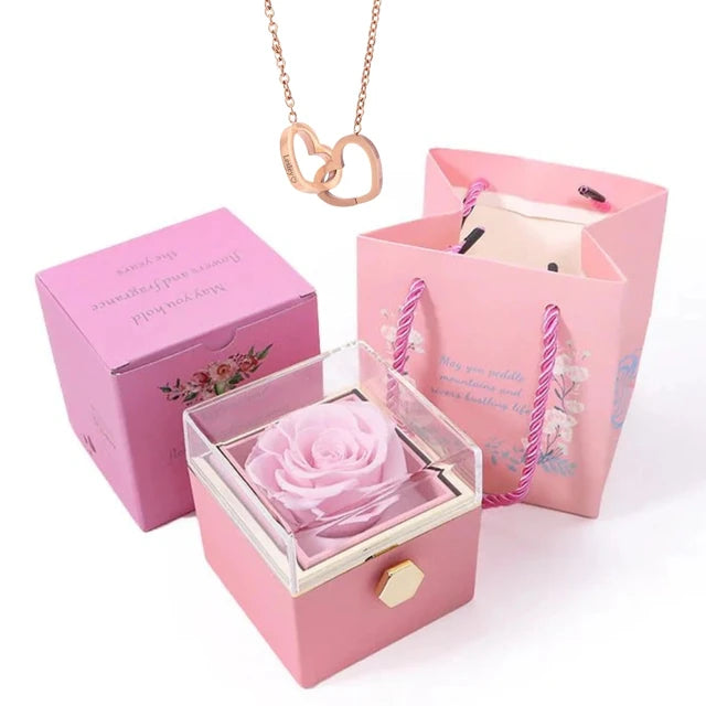 Eternal Rose & Heart Necklace Gift - Naved Products