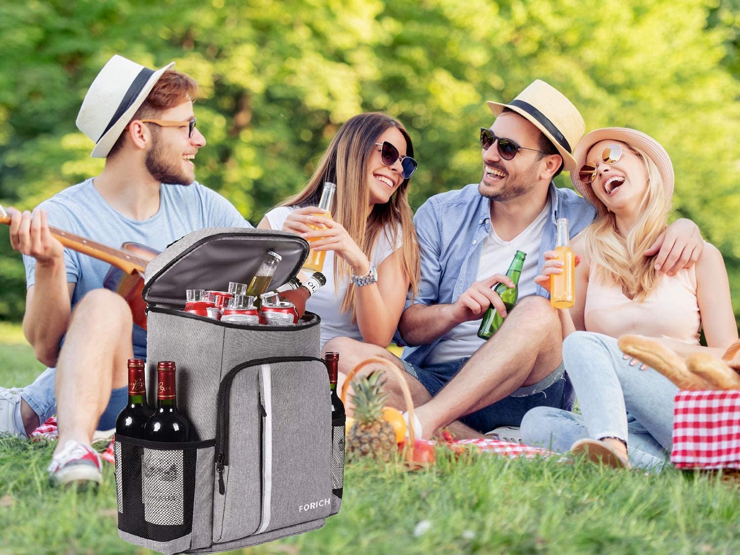 Backpack Cooler Leakproof Insulated Waterproof Backpack Cooler Bag, Lightweight Soft Beach Cooler Backpack for Men Women to Work Lunch Picnics Camping Hiking, 30 Cans - Naved Products