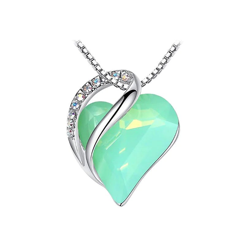 Crystal Heart Heart-Shaped Pendant Necklace - Naved Products