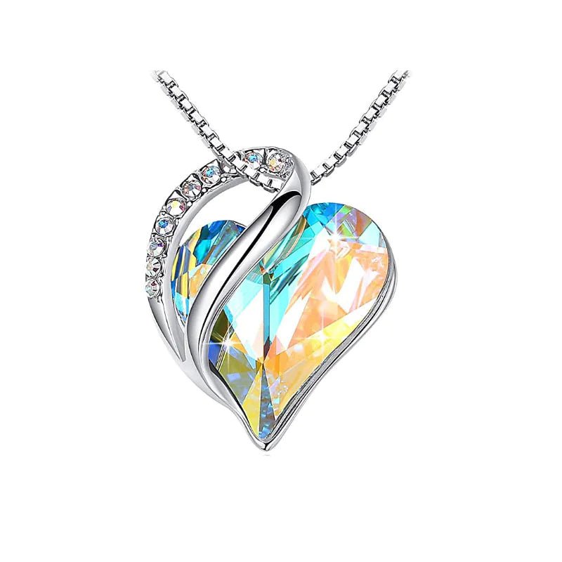 Crystal Heart Heart-Shaped Pendant Necklace - Naved Products