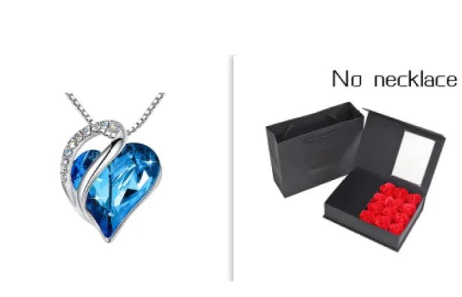 Crystal Heart Heart - Shaped Pendant Necklace - Naved ProductsCrystal Heart Heart - Shaped Pendant Necklace