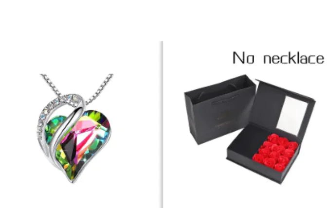 Crystal Heart Heart - Shaped Pendant Necklace - Naved ProductsCrystal Heart Heart - Shaped Pendant Necklace