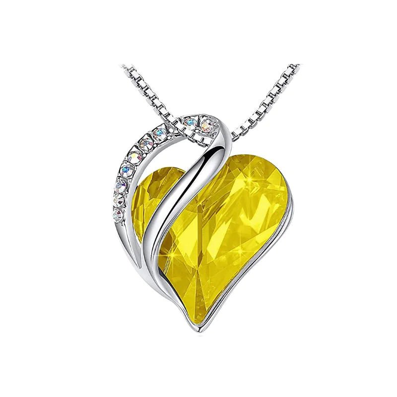 Crystal Heart Heart - Shaped Pendant Necklace - Naved ProductsCrystal Heart Heart - Shaped Pendant Necklace