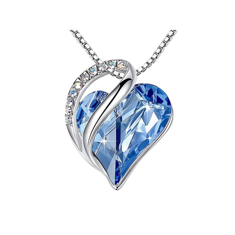 Crystal Heart Heart-Shaped Pendant Necklace - Naved Products