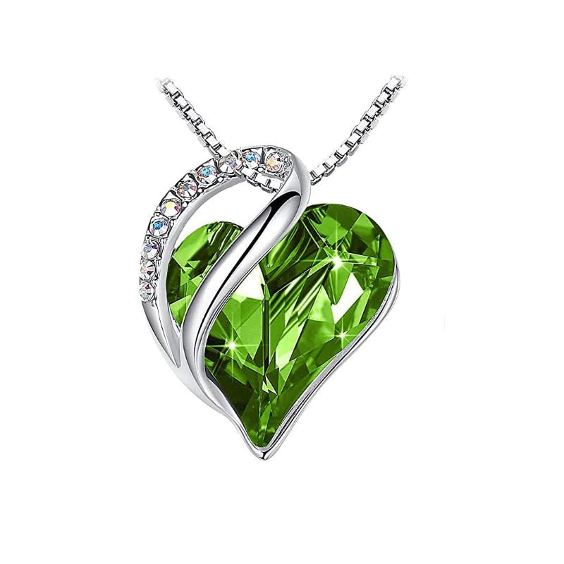 Crystal Heart Heart-Shaped Pendant Necklace - Naved Products