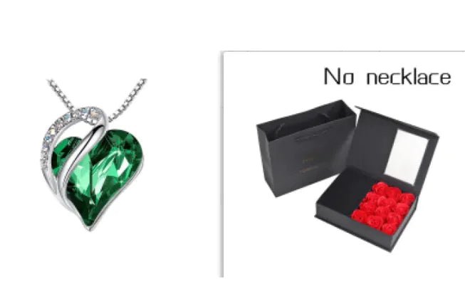 Crystal Heart Heart - Shaped Pendant Necklace - Naved ProductsCrystal Heart Heart - Shaped Pendant Necklace