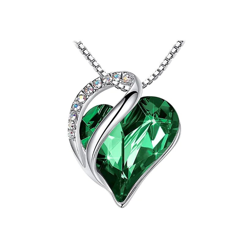Crystal Heart Heart-Shaped Pendant Necklace - Naved Products