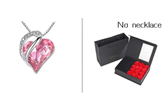Crystal Heart Heart - Shaped Pendant Necklace - Naved ProductsCrystal Heart Heart - Shaped Pendant Necklace