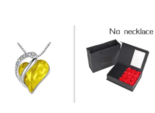 Crystal Heart Heart-Shaped Pendant Necklace - Naved Products
