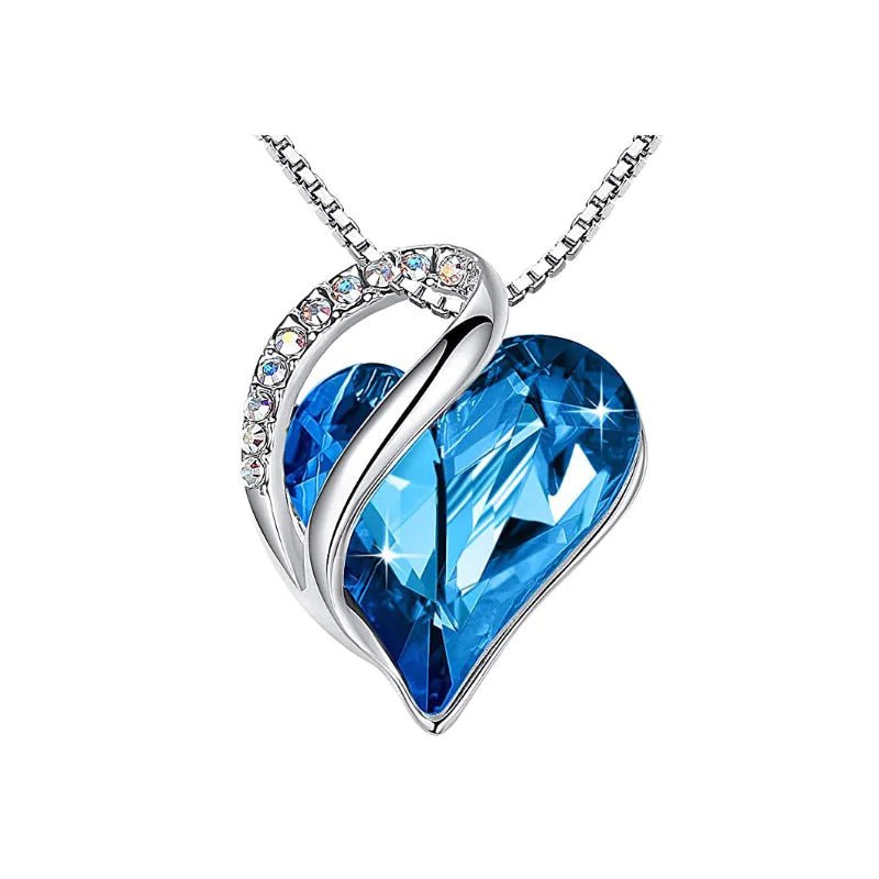 Crystal Heart Heart-Shaped Pendant Necklace - Naved Products