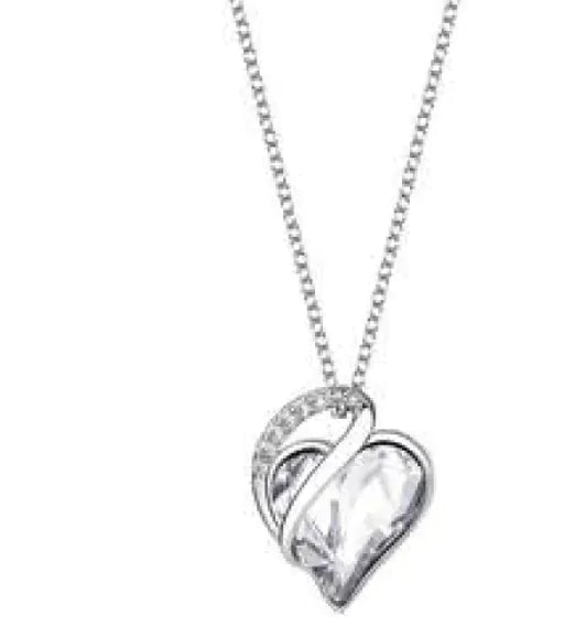 Crystal Heart Heart - Shaped Pendant Necklace - Naved ProductsCrystal Heart Heart - Shaped Pendant Necklace