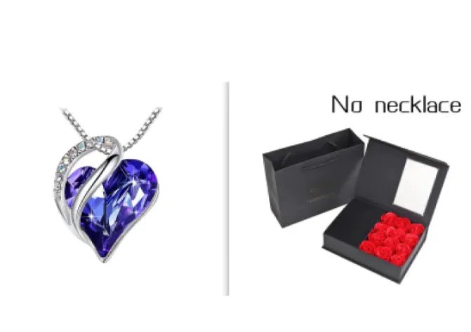 Crystal Heart Heart - Shaped Pendant Necklace - Naved ProductsCrystal Heart Heart - Shaped Pendant Necklace