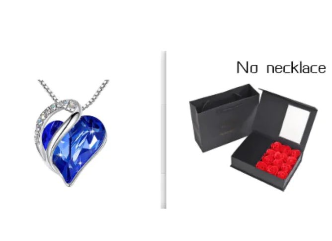 Crystal Heart Heart-Shaped Pendant Necklace - Naved Products