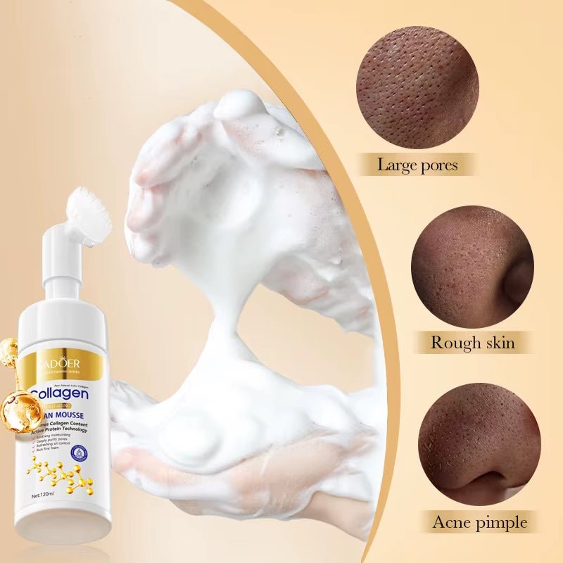 **"✨ Deep Cleanse & Firm With SADOER Collagen Facial Cleanser for Hydrated, Youthful - Looking, Radiant Skin! ✨"** - Naved ProductsSADOER Collagen Facial Cleanser Mousse Deep Cleansing Skincare Moisturizing Firming Face Wash Foam Cleanser Skin Care Products