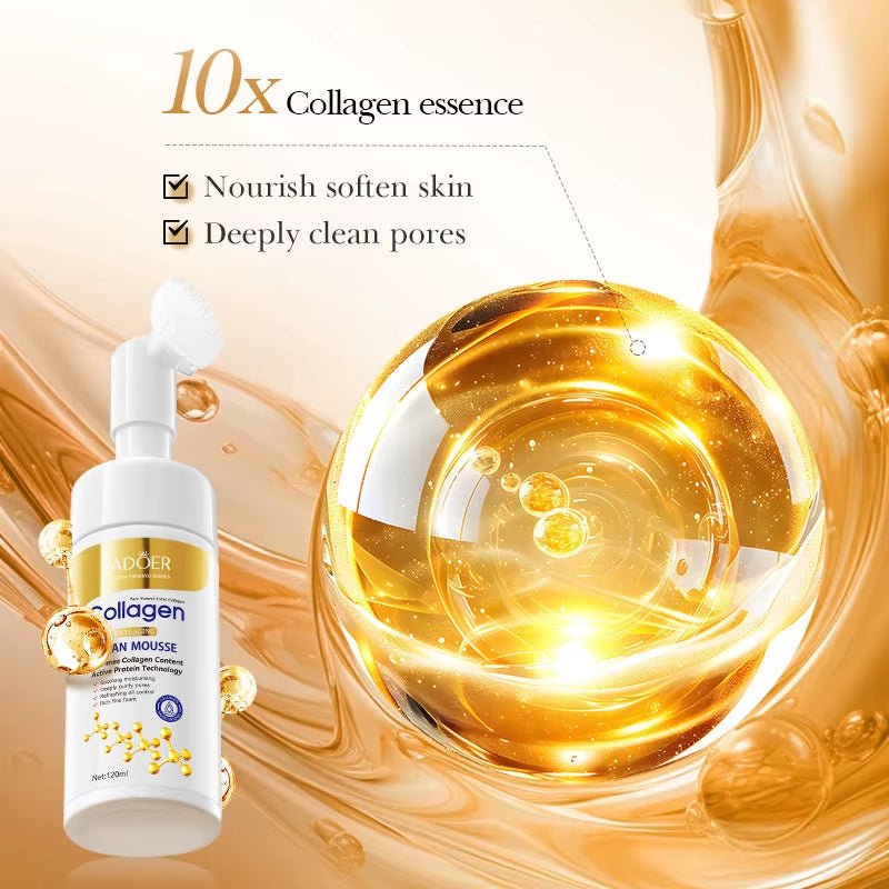 **"✨ Deep Cleanse & Firm With SADOER Collagen Facial Cleanser for Hydrated, Youthful - Looking, Radiant Skin! ✨"** - Naved ProductsSADOER Collagen Facial Cleanser Mousse Deep Cleansing Skincare Moisturizing Firming Face Wash Foam Cleanser Skin Care Products