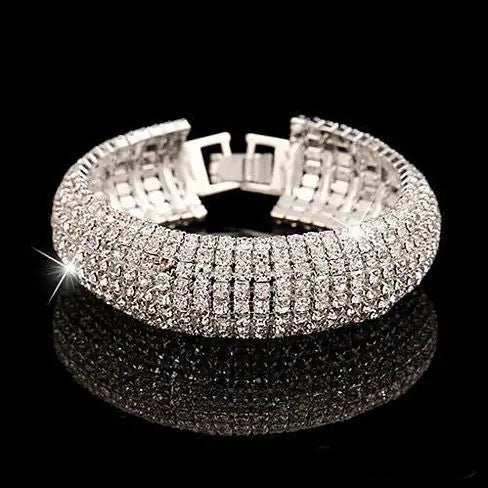Glamour Girl Crystal Bangle Cuff Bracelet - Naved Products