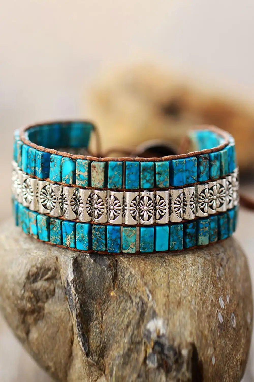 Handmade Triple Layer Natural Stone Bracelet - Naved Products
