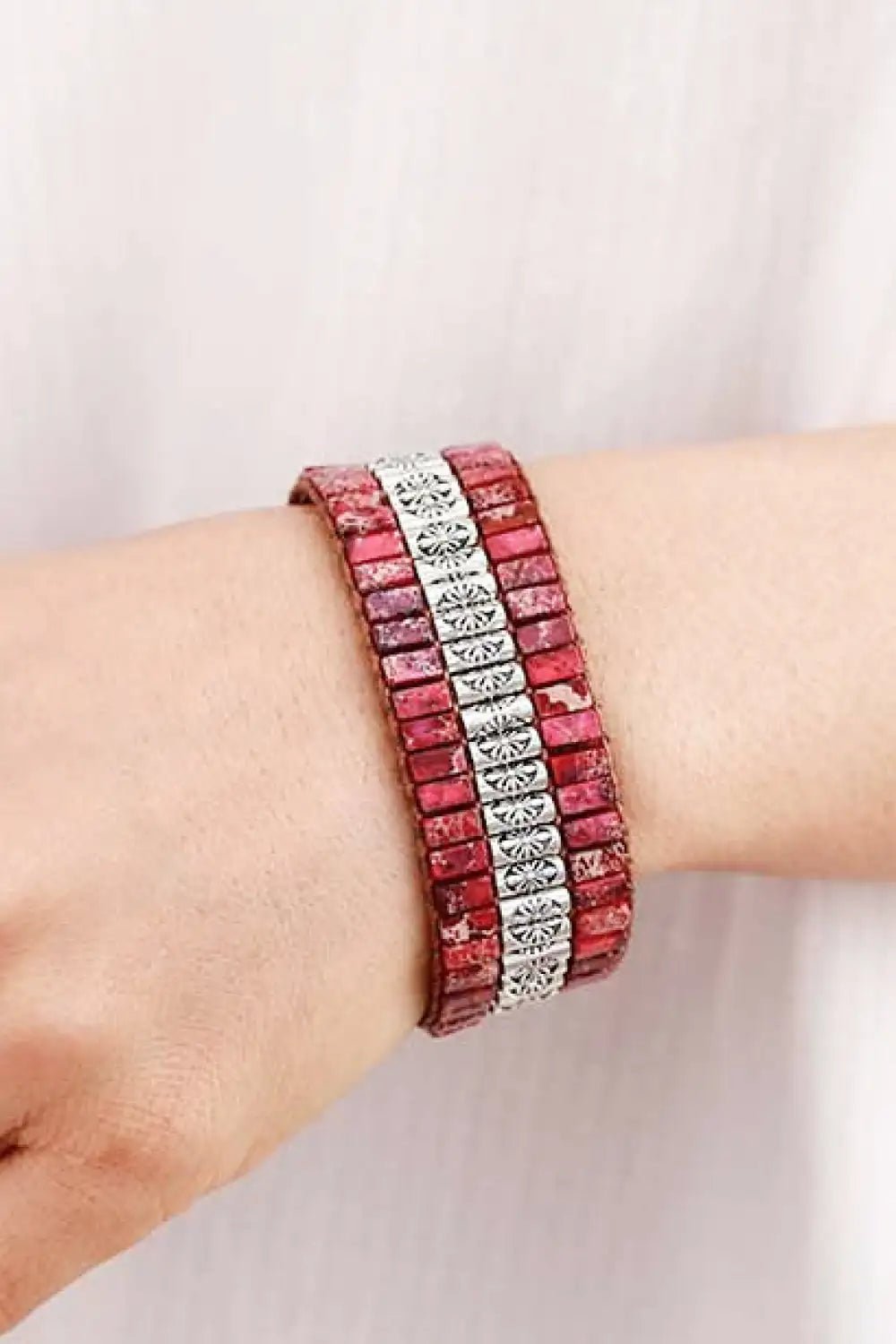 Handmade Triple Layer Natural Stone Bracelet - Naved Products