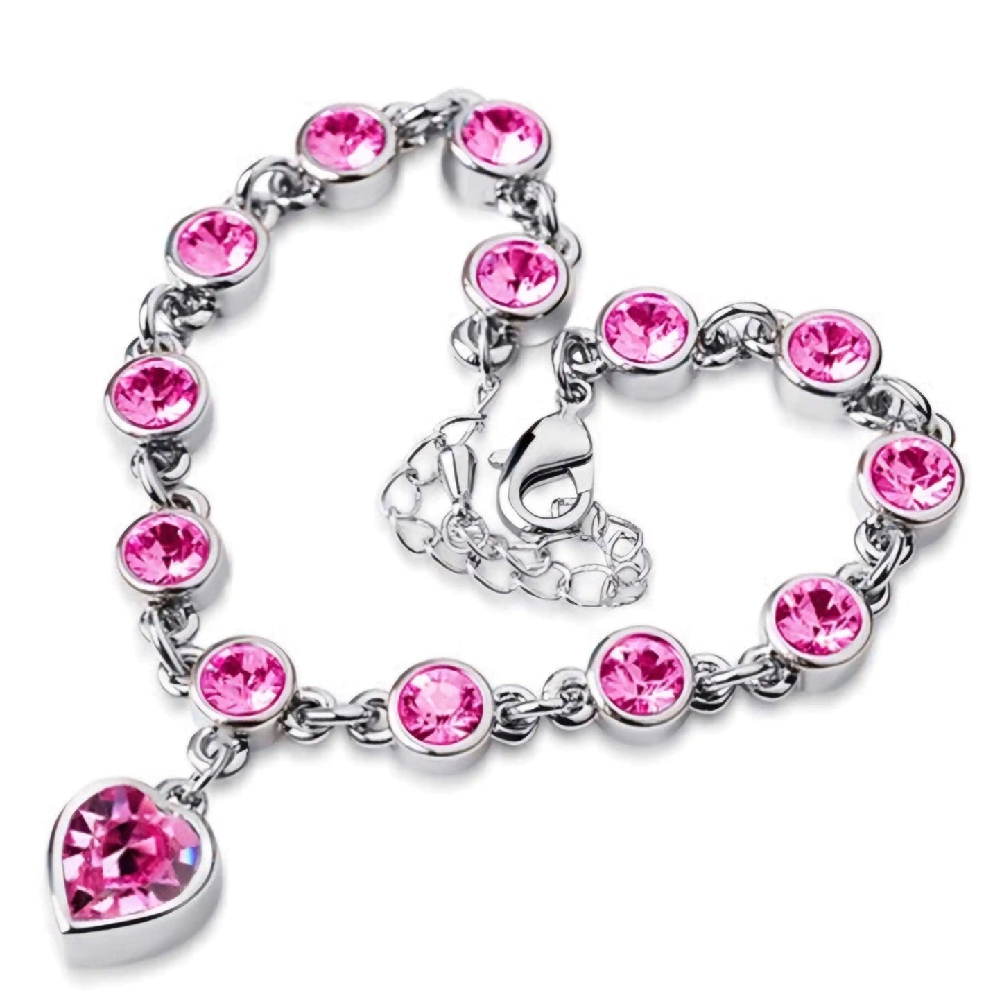 Happy Hearts Swarovski Crystal Clear And Colorful Bracelets - Naved Products