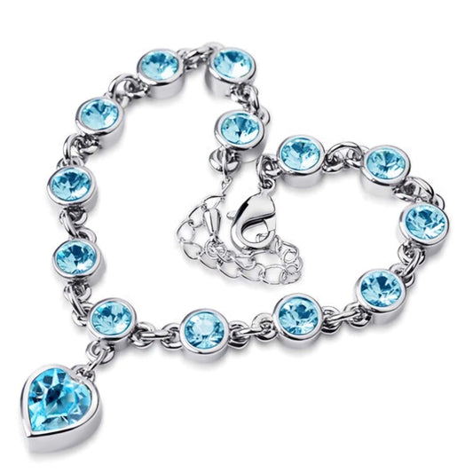 Happy Hearts Swarovski Crystal Clear And Colorful Bracelets - Naved Products