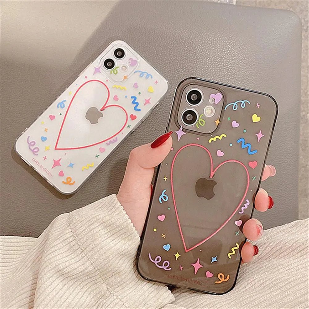 Heart Design Clear Love Festive IPhone Case - Naved Products