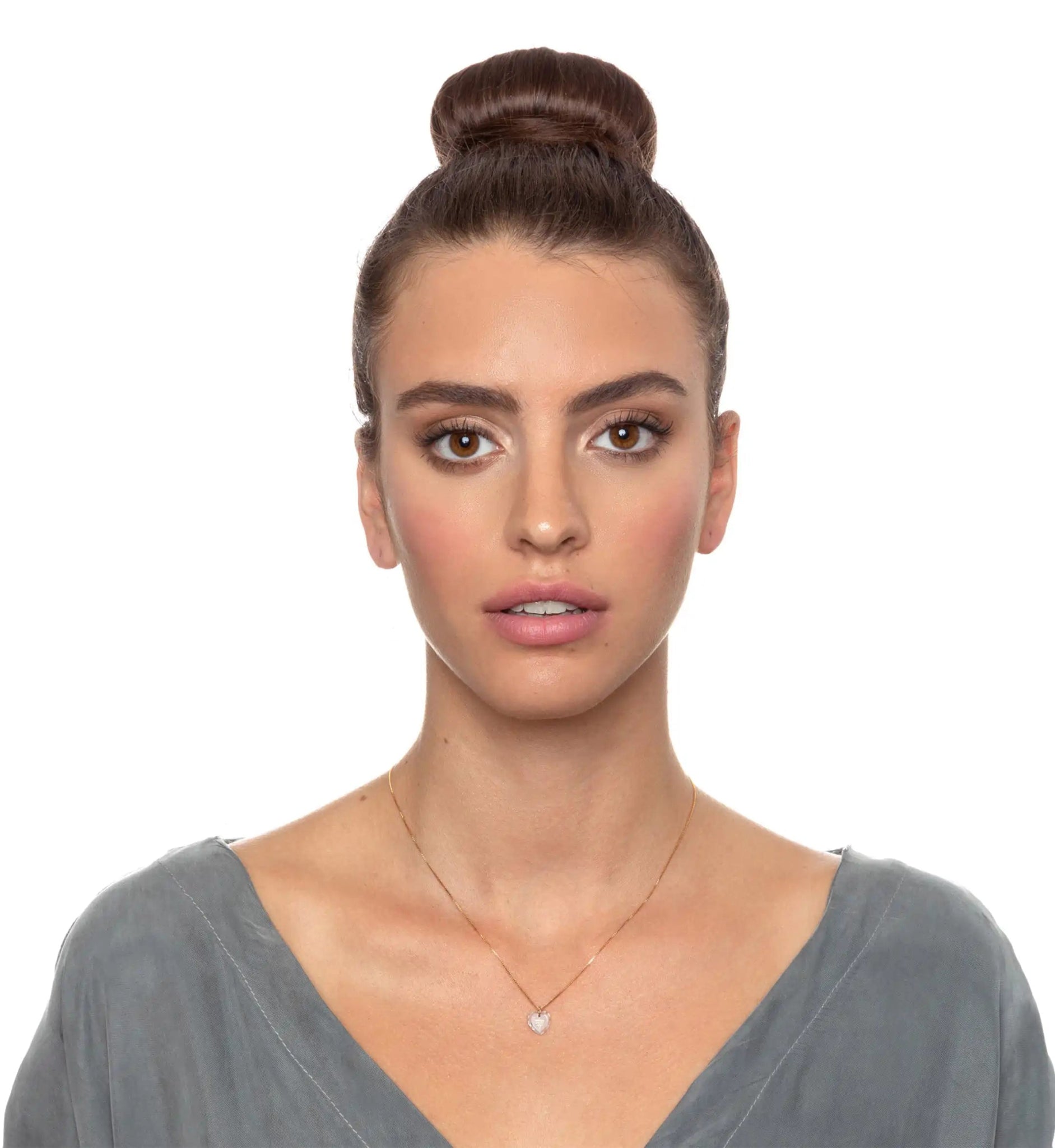 I Love You More Necklace 24k Gold Inscribed Tiny Crystal Swarovski Heart Pendant - Naved Products
